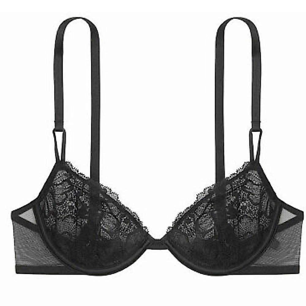 Sexy Tee Unlined Lace Demi Bra Black